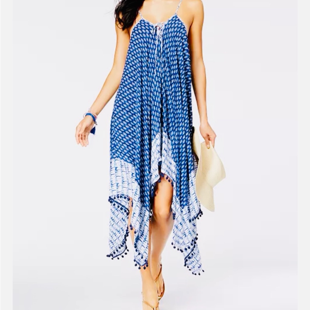 Jessica Simpson Navy And White Swim Coverup